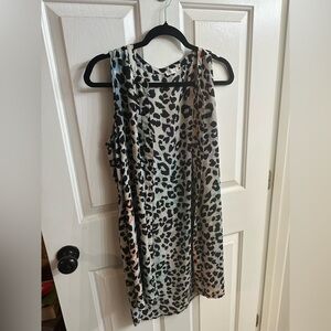White rainbow leopard print coverup